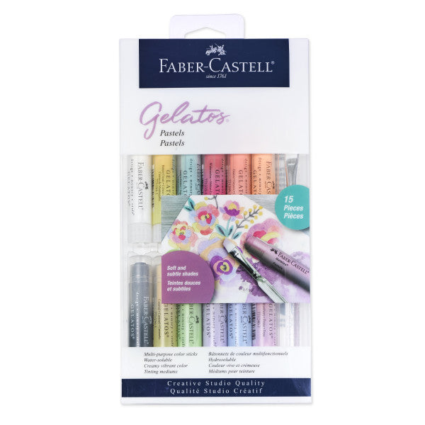 Faber-Castell Gelatos Set of 15 Colors, Pastel Set