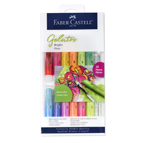 Faber-Castell Gelatos Set of 15 Colors, Bright Tones Set